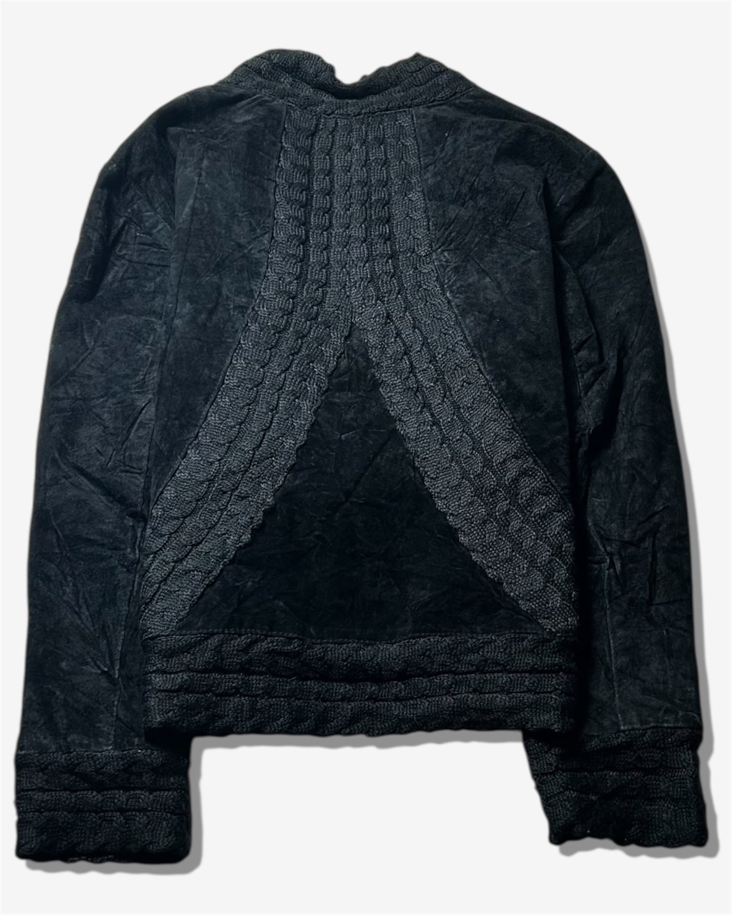 Black Oil-Finish Single-Button Jacket