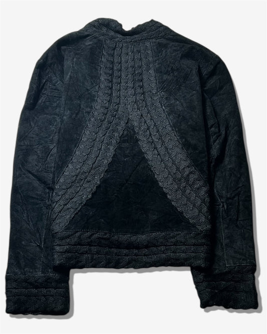 Black Oil-Finish Single-Button Jacket