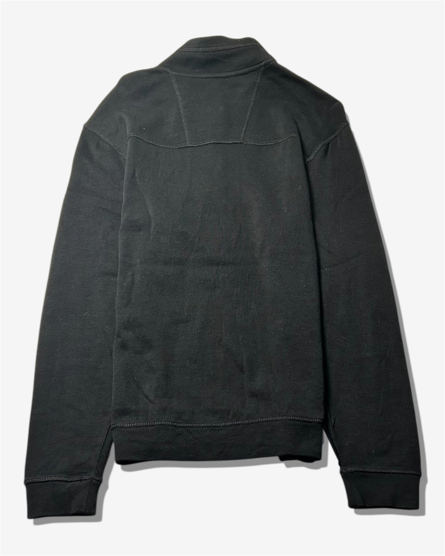 Black Half-Zip Stand Collar Sweatshirt
