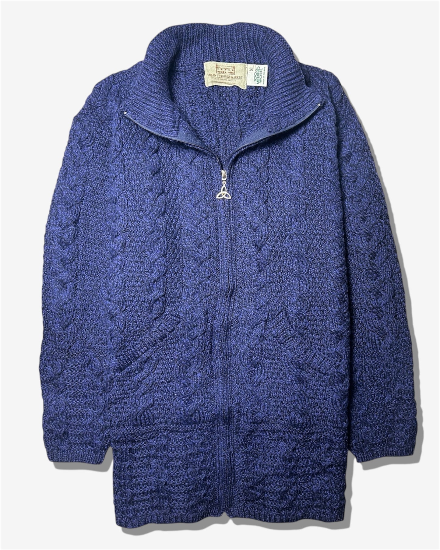 Navy Elegance Long Zip Knit