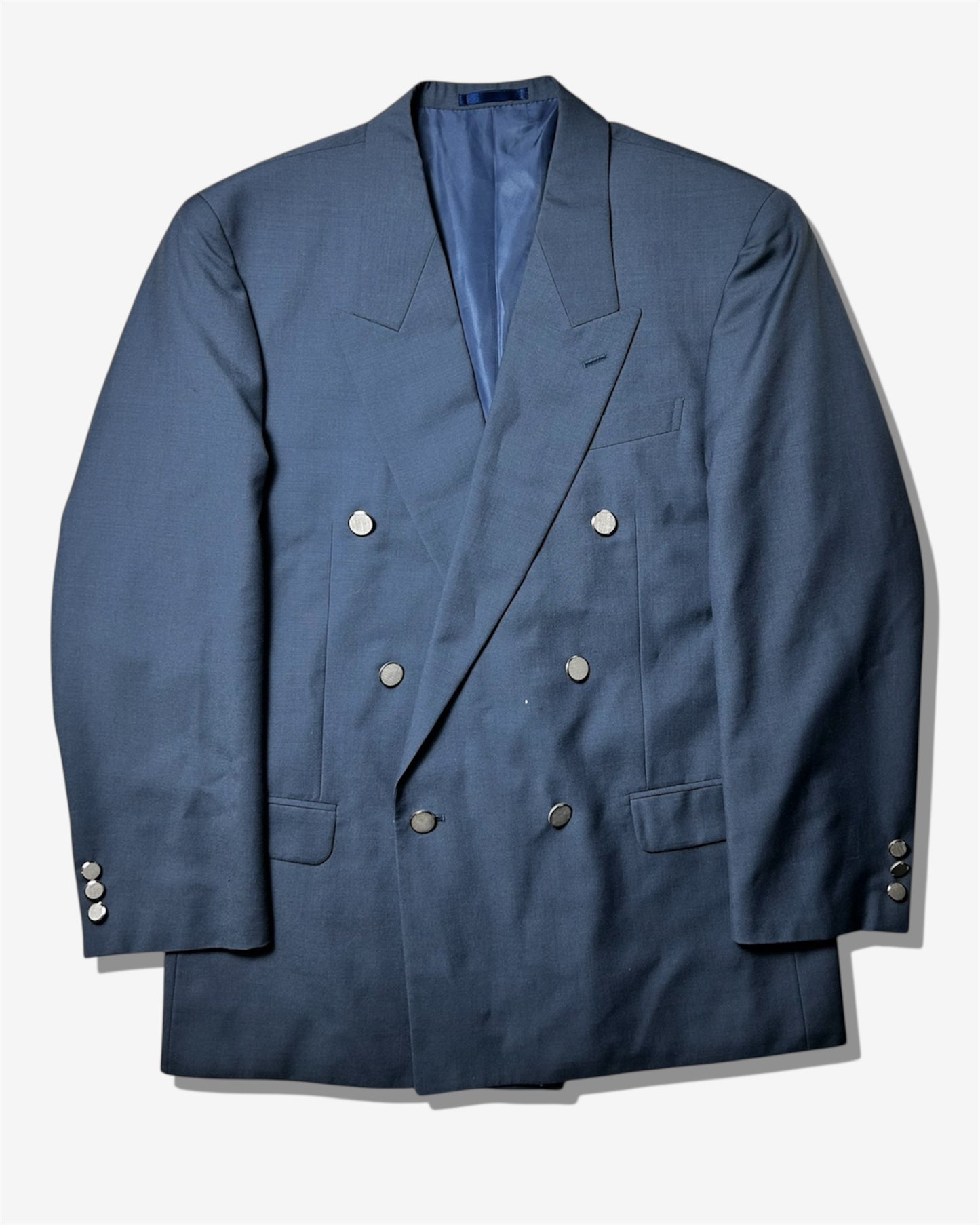 Vintage light blue double-breasted tailored jacket