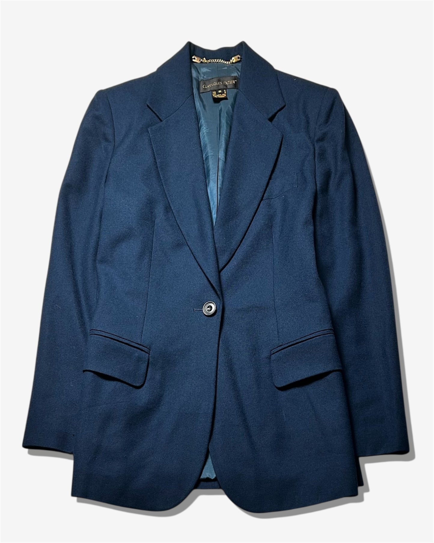 Vintage bule Single-Breasted Tailored Jacket