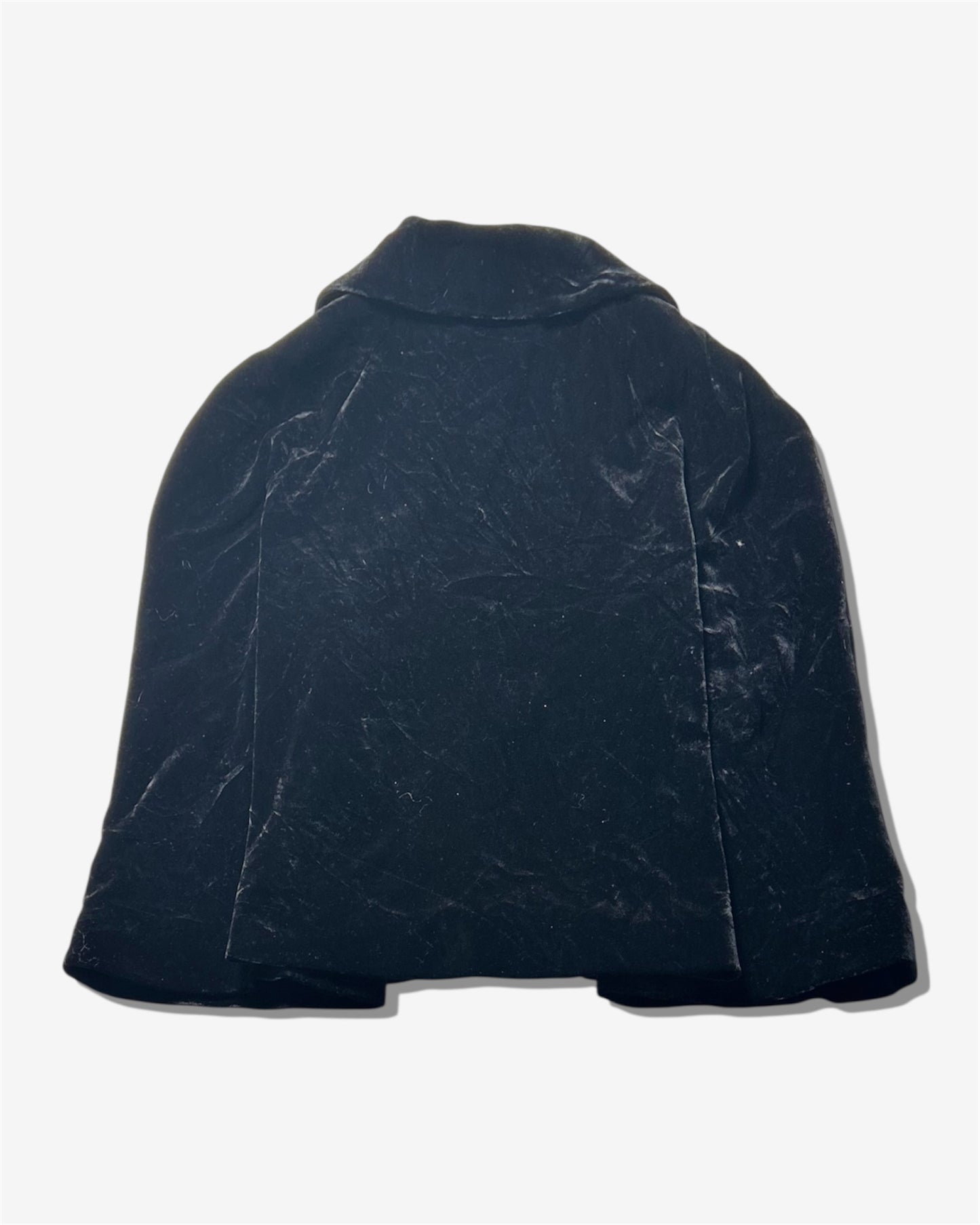 Black Velvet Round Collar Jacket