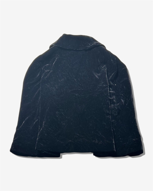 Black Velvet Round Collar Jacket