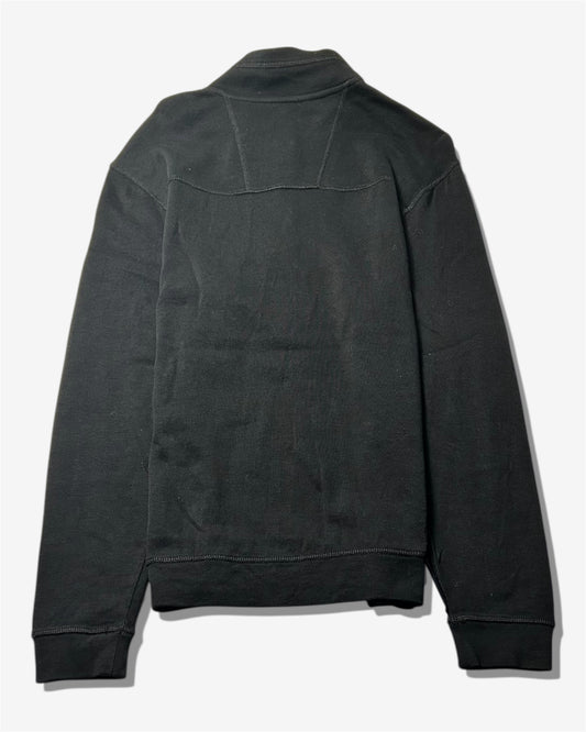 Black Half-Zip Stand Collar Sweatshirt