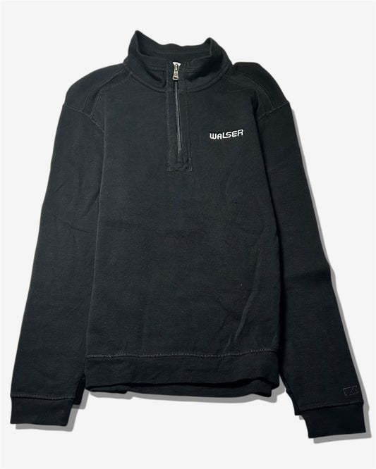 Black Half-Zip Stand Collar Sweatshirt