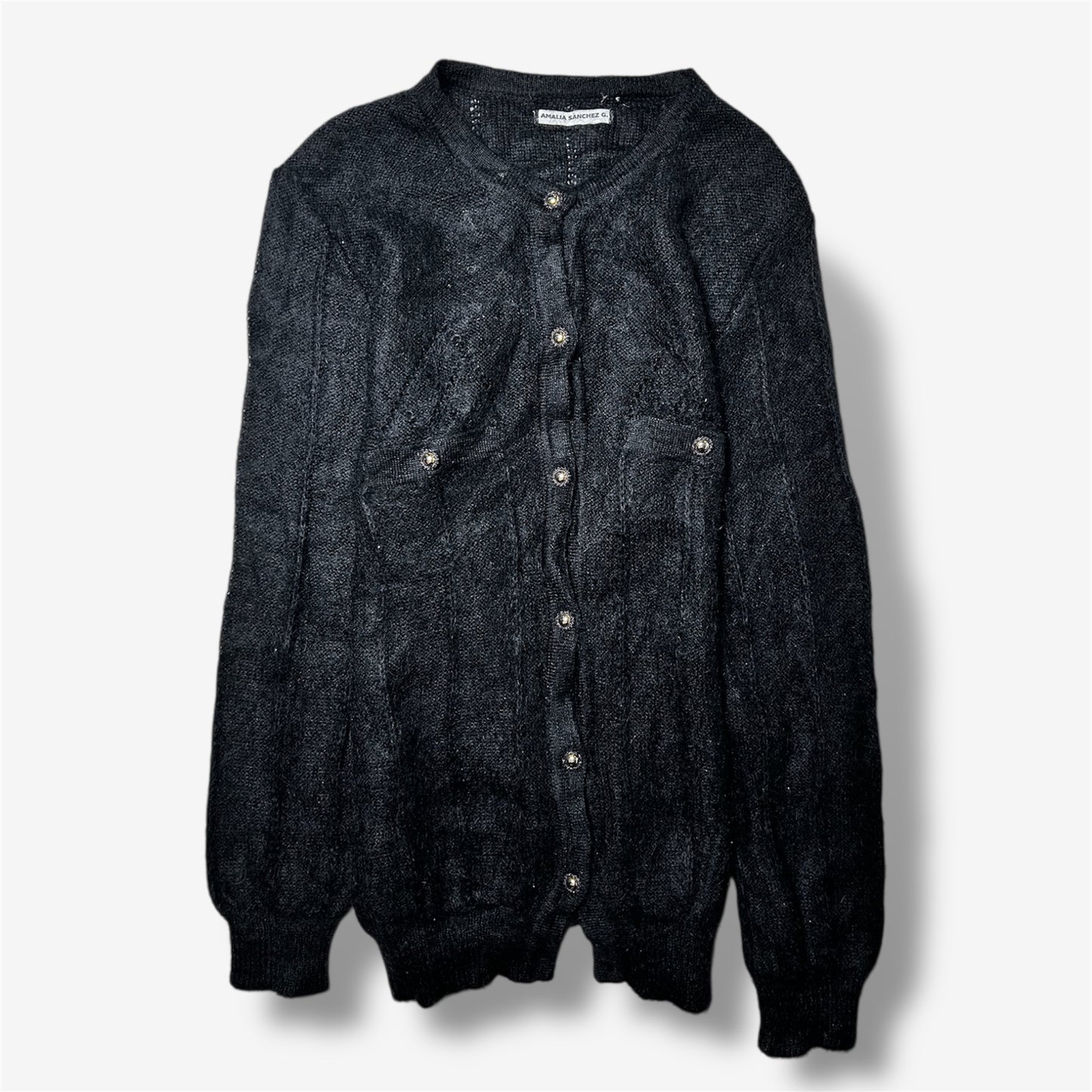 Vintage Black Patterned Cardigan