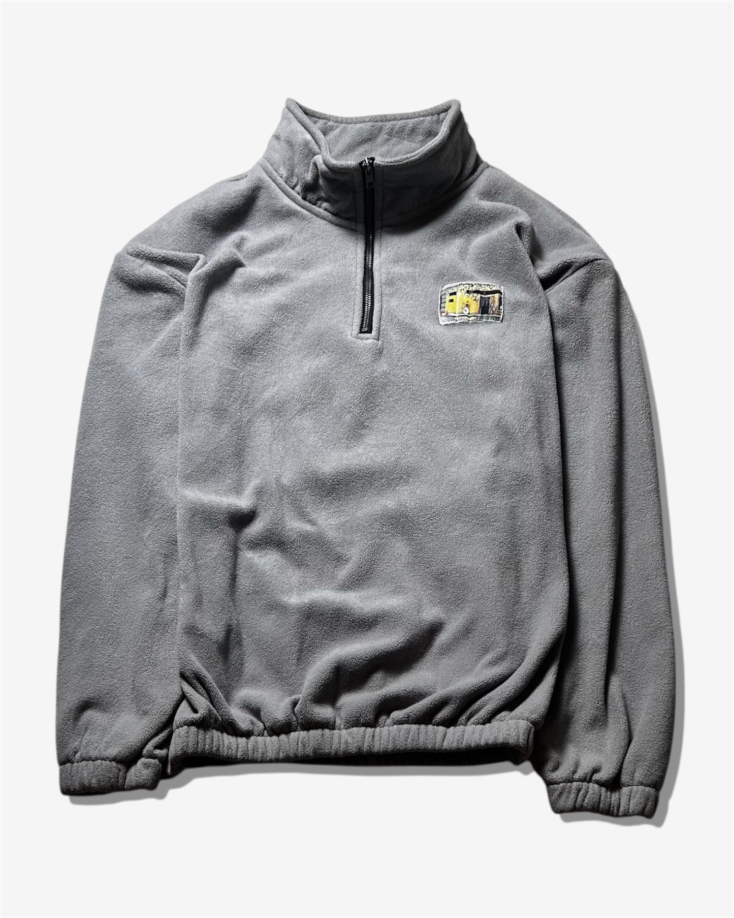 gray Half-Zip Stand Collar Sweatshirt