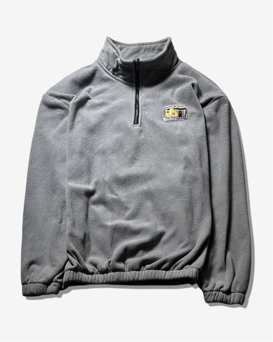 gray Half-Zip Stand Collar Sweatshirt