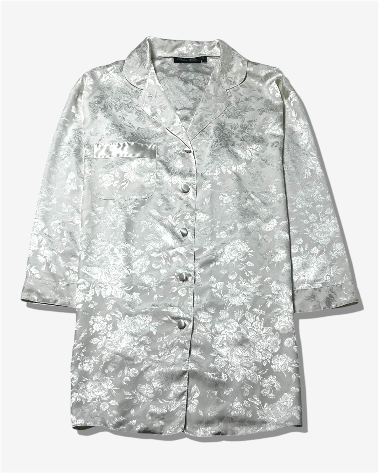 Vintage White Glossy Longline Shirt