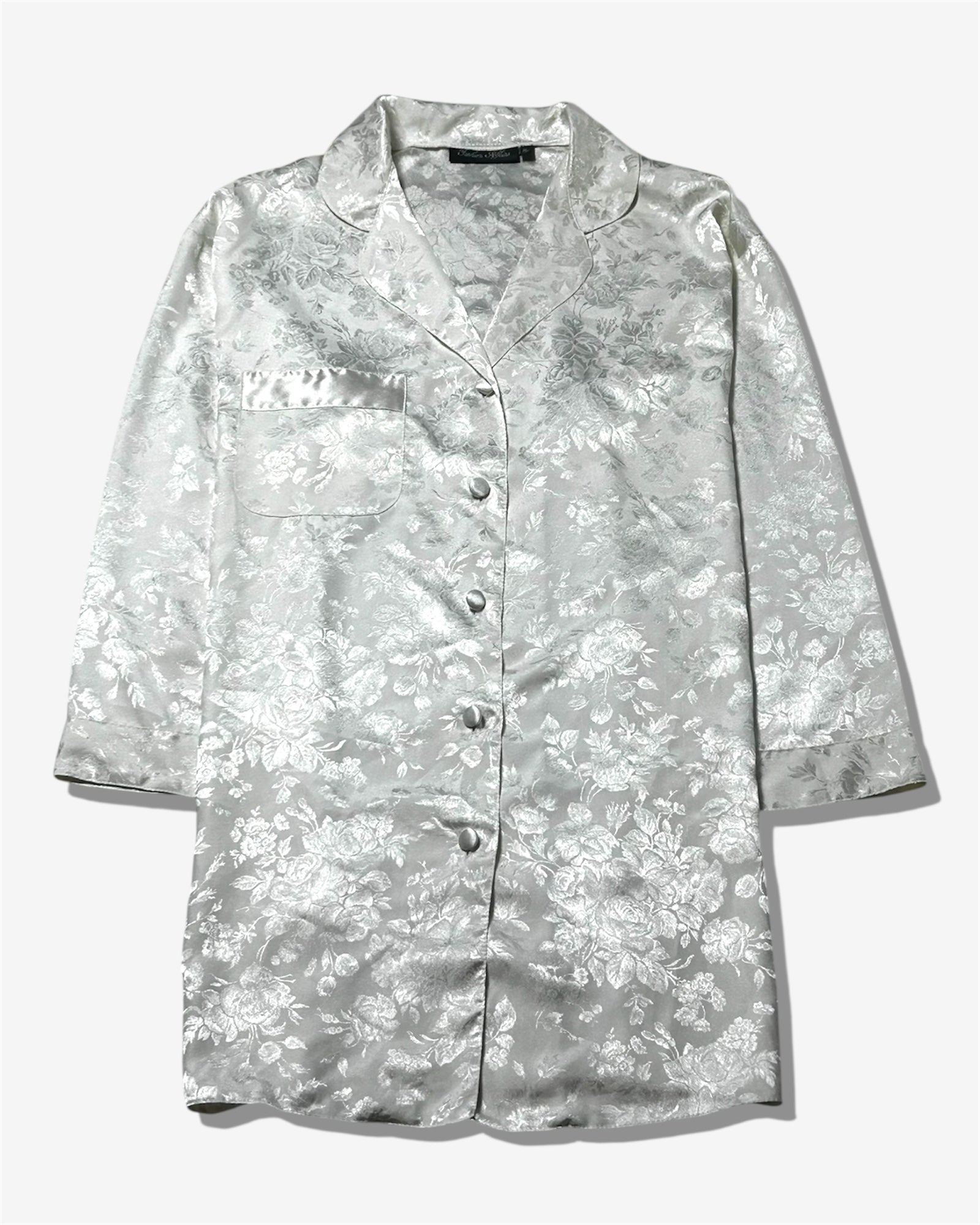 Vintage White Glossy Longline Shirt