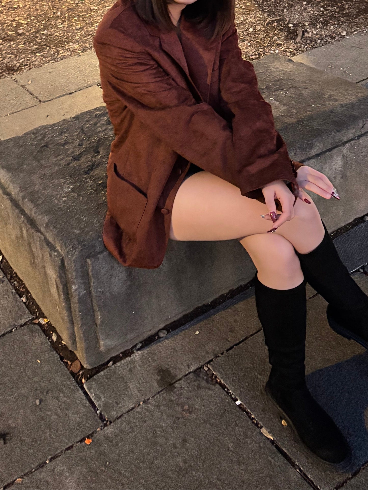 Vintage Red Single-Breasted Tailored Jacket