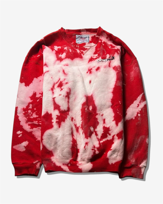 Red Bleach-Dyed Crewneck Sweatshirt