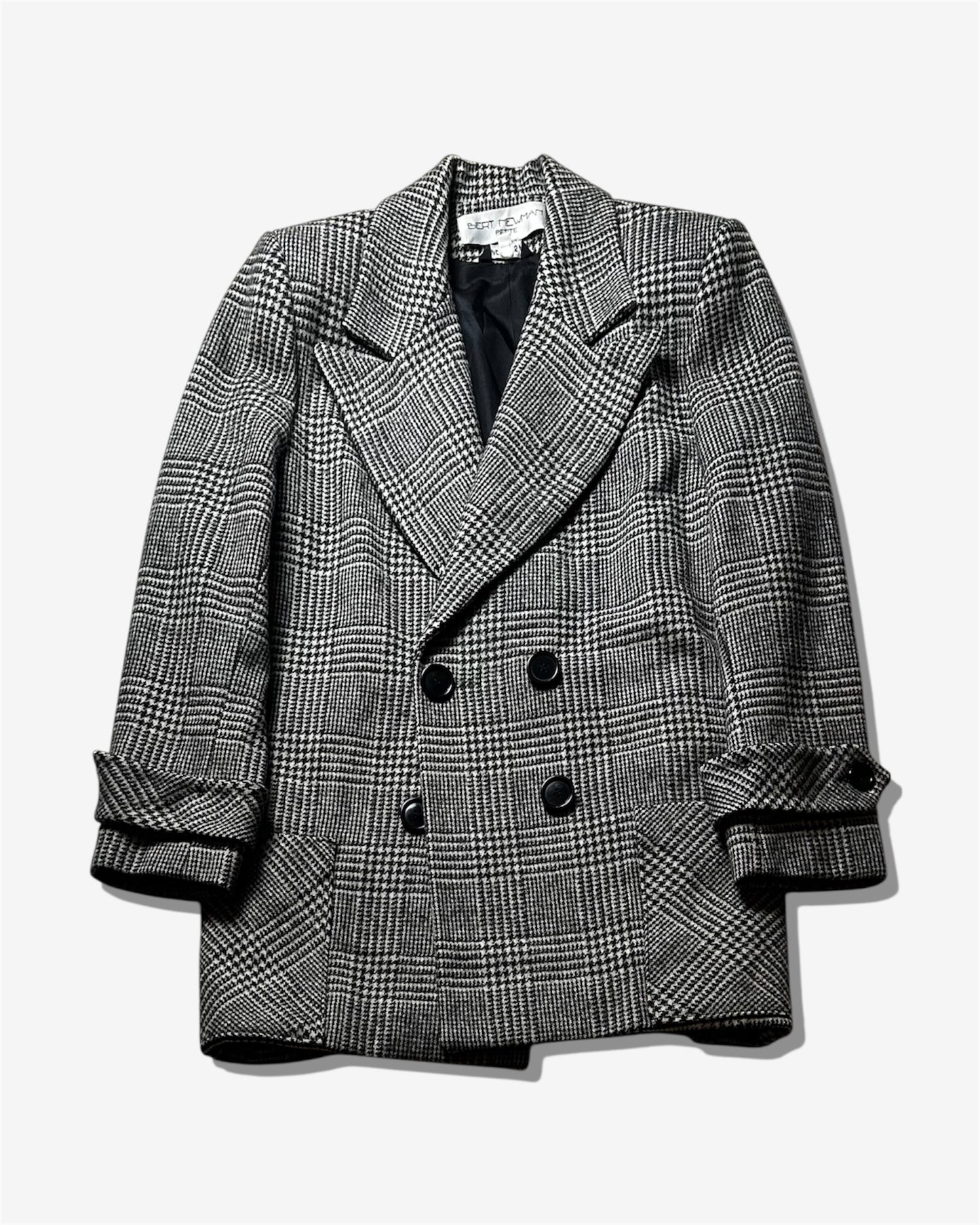 Vintage Plaid Double-Breasted Jacket