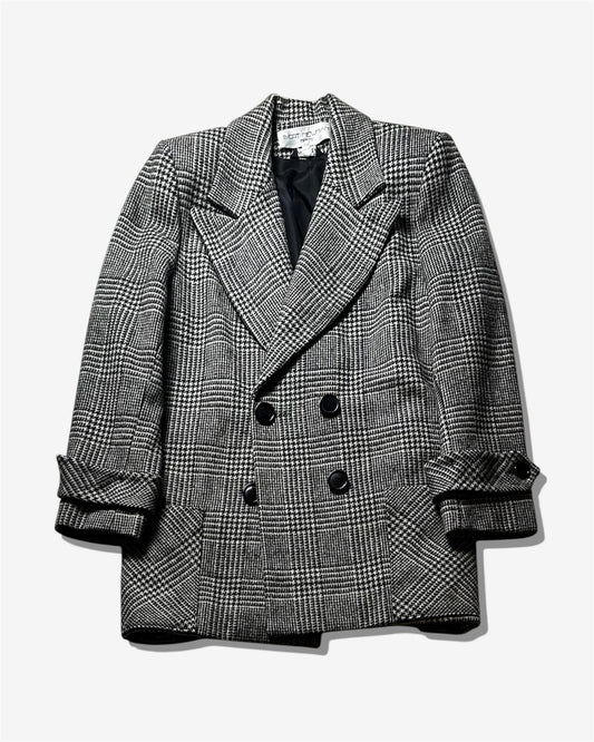 Vintage Plaid Double-Breasted Jacket